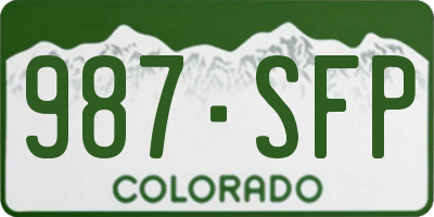 CO license plate 987SFP