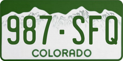 CO license plate 987SFQ