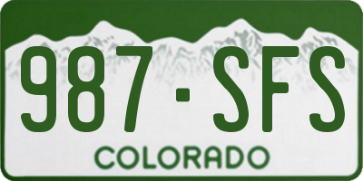 CO license plate 987SFS