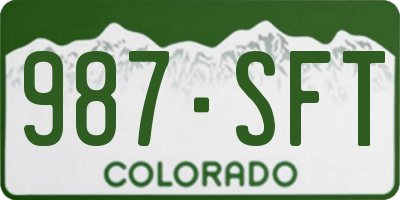 CO license plate 987SFT