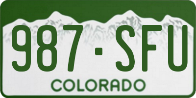 CO license plate 987SFU