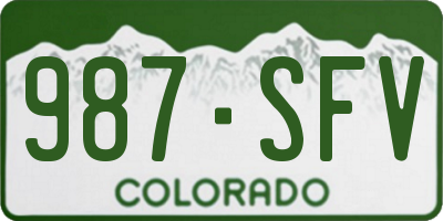 CO license plate 987SFV