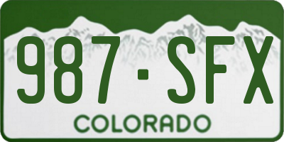 CO license plate 987SFX