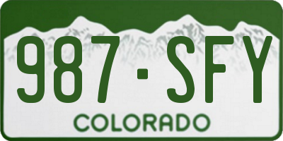 CO license plate 987SFY