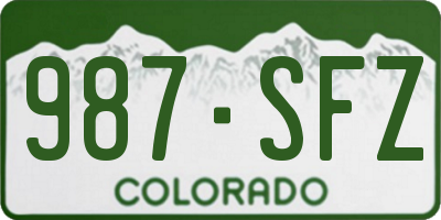 CO license plate 987SFZ