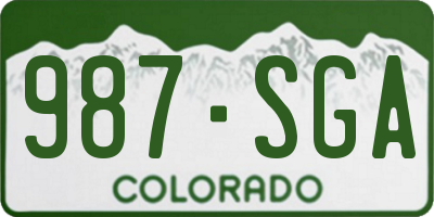 CO license plate 987SGA