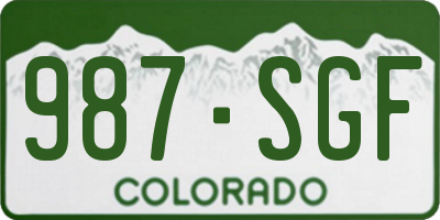 CO license plate 987SGF
