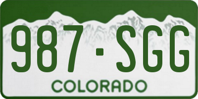 CO license plate 987SGG