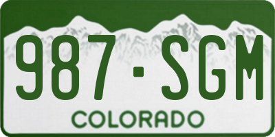 CO license plate 987SGM