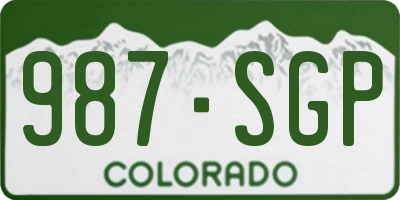 CO license plate 987SGP