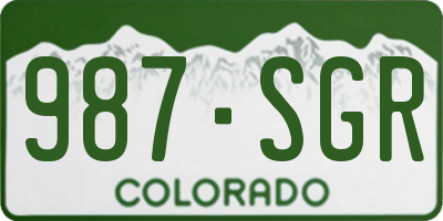 CO license plate 987SGR