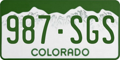 CO license plate 987SGS
