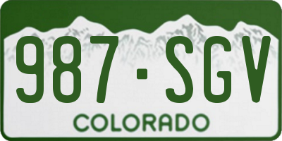 CO license plate 987SGV