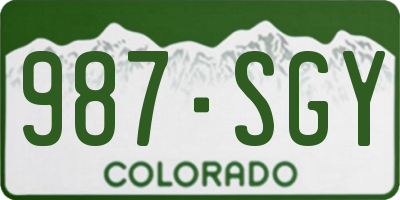 CO license plate 987SGY