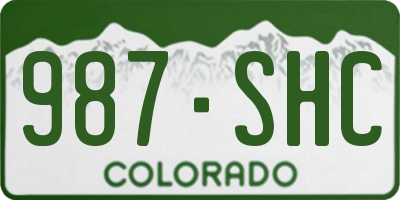 CO license plate 987SHC