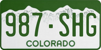 CO license plate 987SHG