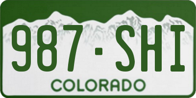 CO license plate 987SHI