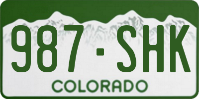 CO license plate 987SHK