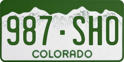 CO license plate 987SHO