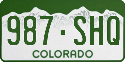 CO license plate 987SHQ