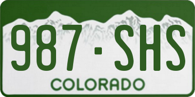CO license plate 987SHS