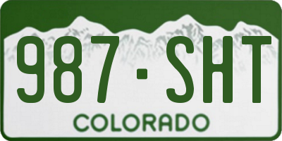 CO license plate 987SHT