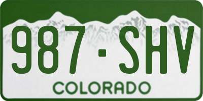 CO license plate 987SHV