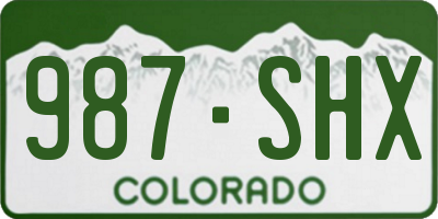 CO license plate 987SHX