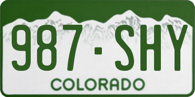 CO license plate 987SHY