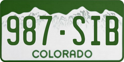 CO license plate 987SIB