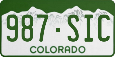 CO license plate 987SIC