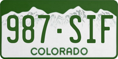 CO license plate 987SIF