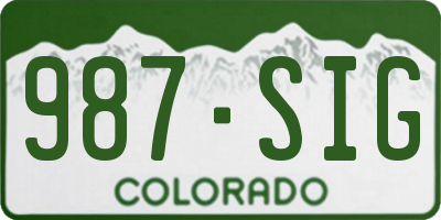 CO license plate 987SIG