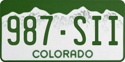 CO license plate 987SII