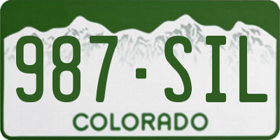 CO license plate 987SIL