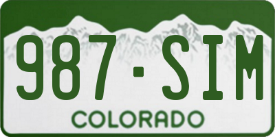 CO license plate 987SIM