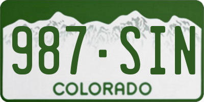 CO license plate 987SIN