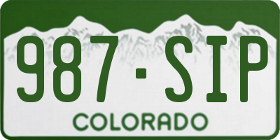 CO license plate 987SIP