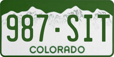 CO license plate 987SIT