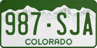 CO license plate 987SJA