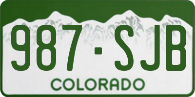 CO license plate 987SJB
