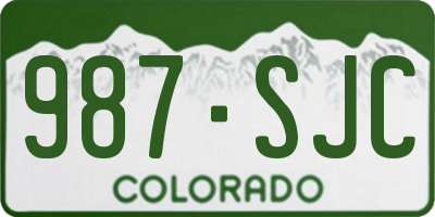 CO license plate 987SJC