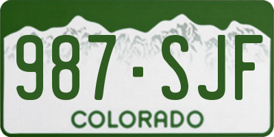 CO license plate 987SJF