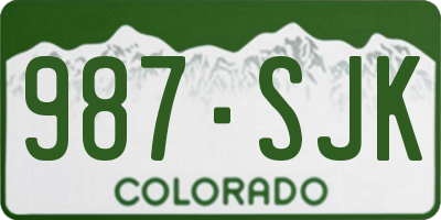 CO license plate 987SJK