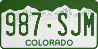CO license plate 987SJM