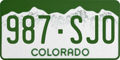 CO license plate 987SJO