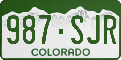 CO license plate 987SJR