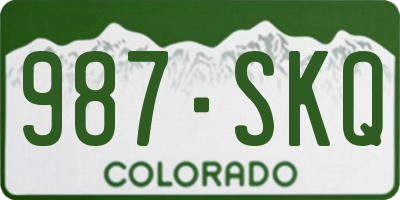 CO license plate 987SKQ
