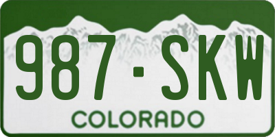 CO license plate 987SKW