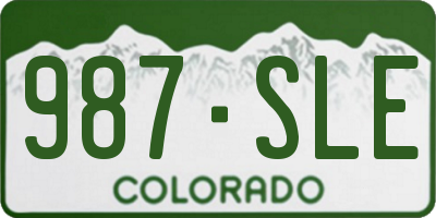 CO license plate 987SLE